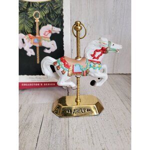 Hallmark Tobin Farley Carousel display stand ornament Xmas horse